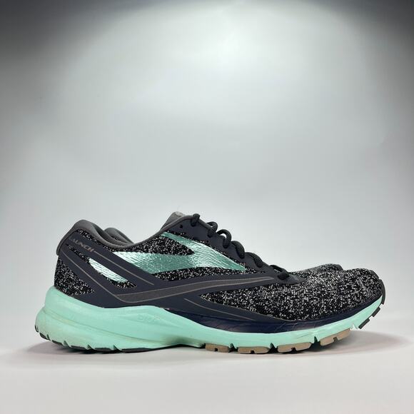 Brooks Launch 4 Black Gray Mint Green Running Shoes 1202341B048 Womens Size 10.5 - Picture 1 of 10